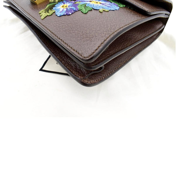 GUCCI Dionysus Medium Floral Embroidered Leather Shoulder Bag Dark Brown 403348