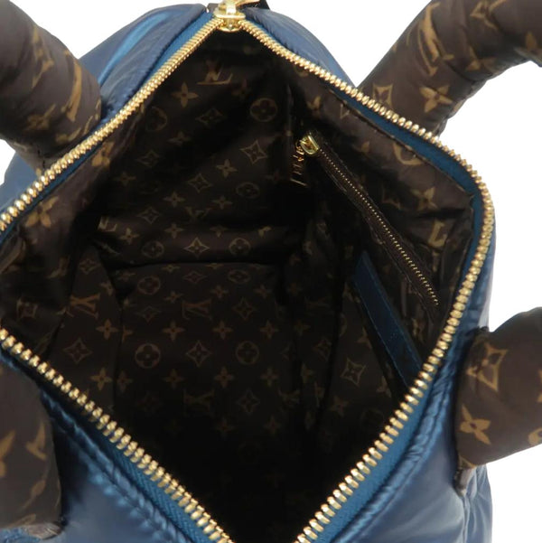 LOUIS VUITTON Speedy 25 Bandouliere Monogram Nylon Shoulder Bag Navy Blue