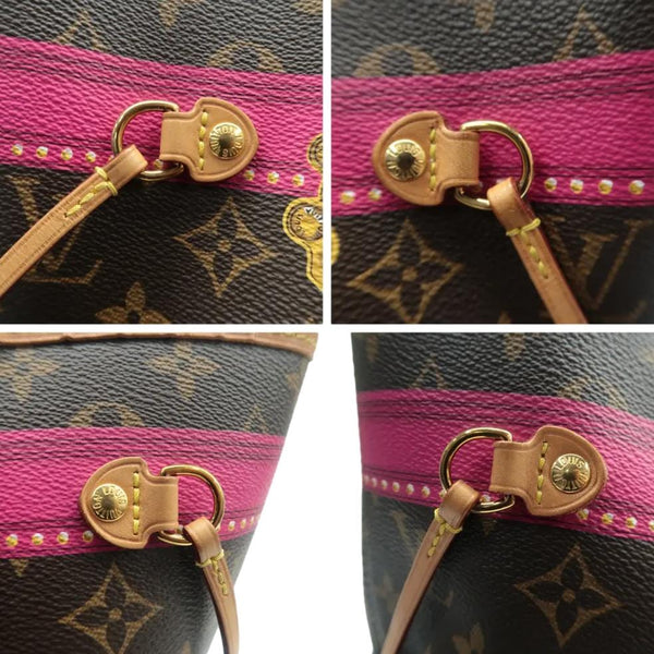 LOUIS VUITTON Neverfull MM Monogram Canvas Tote Bag Brown