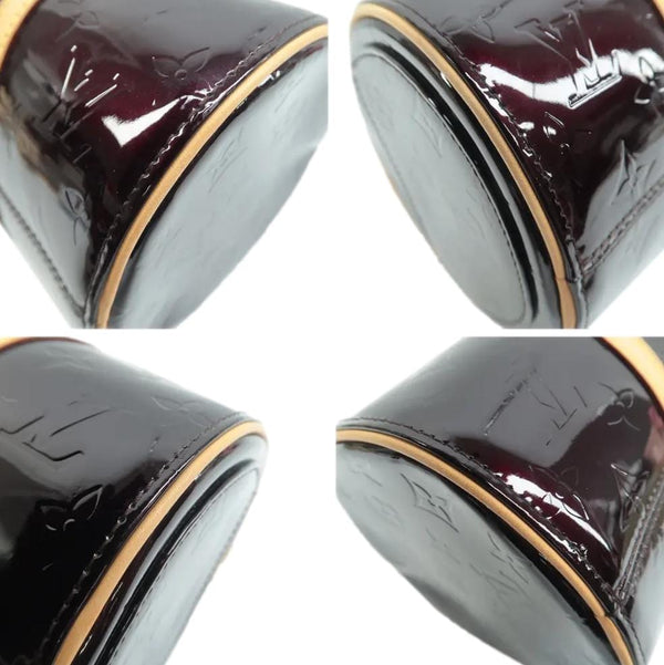 Louis Vuitton Papillon Monogram Patent Leather Shoulder Bag Burgundy