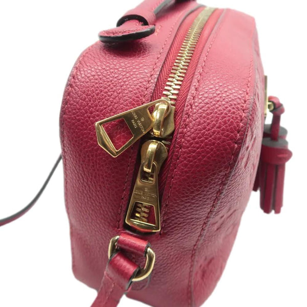 LOUIS VUITTON Saintonge Monogram Empreinte Leather Crossbody Bag Red
