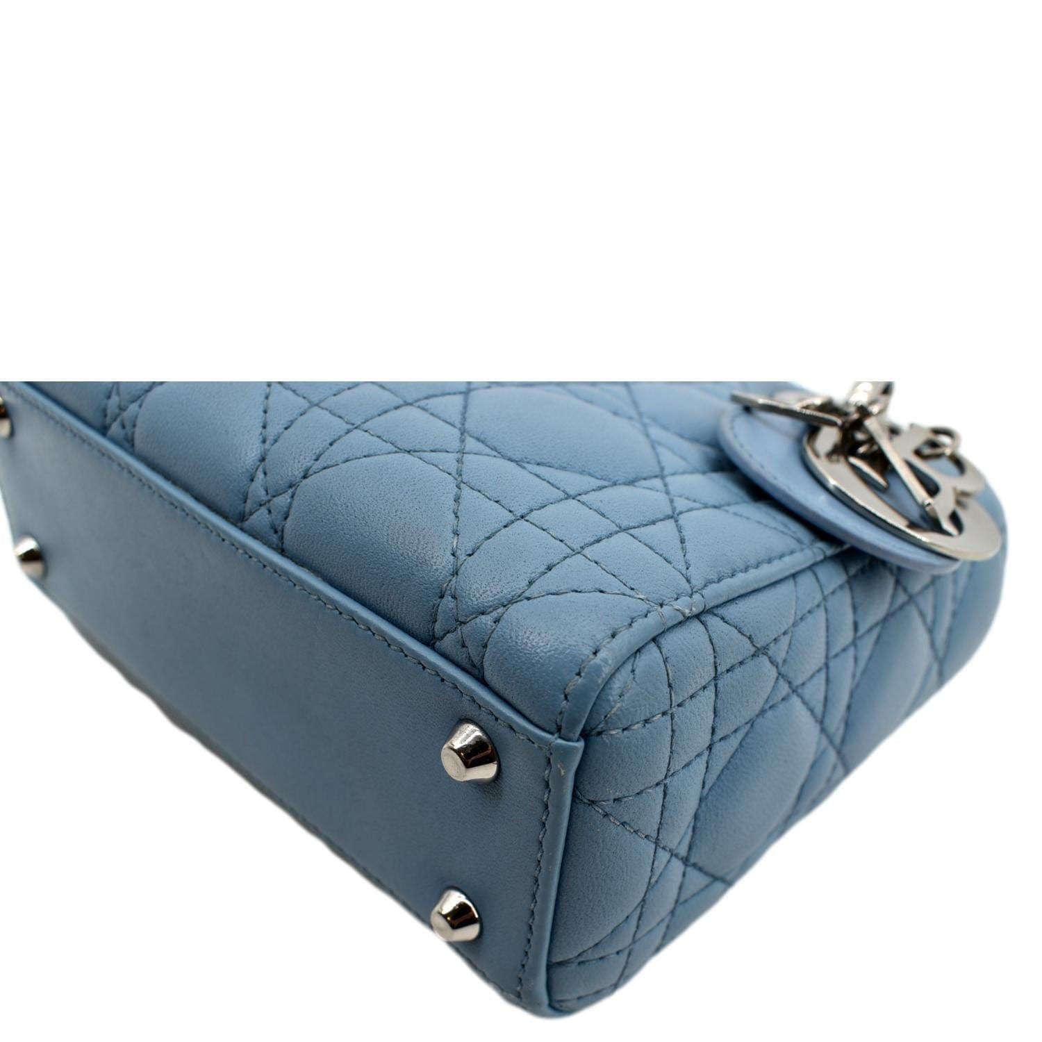 Sold at Auction Dior Light Blue Cannage Lambskin Medium Lady Dior