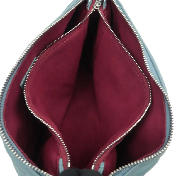 LOUIS VUITTON Coussin BB Monogram Embossed Leather Shoulder Bag Blue