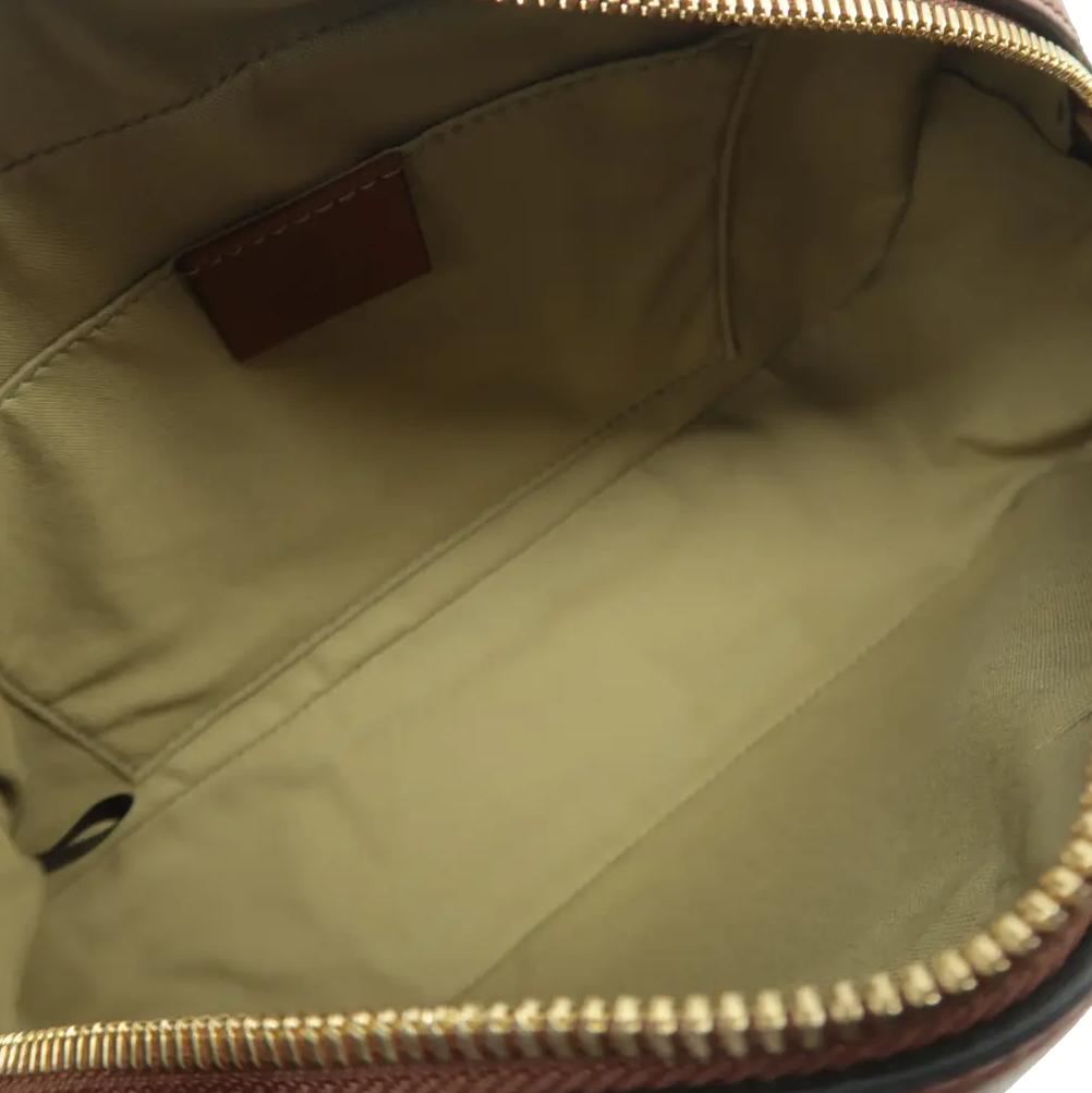 GUCCI Vintage Web Canvas Shoulder Bag Beige 575073