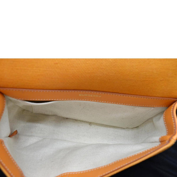 BURBERRY polo Horseferry Print Lola Canvas Leather Shoulder Bag Orange