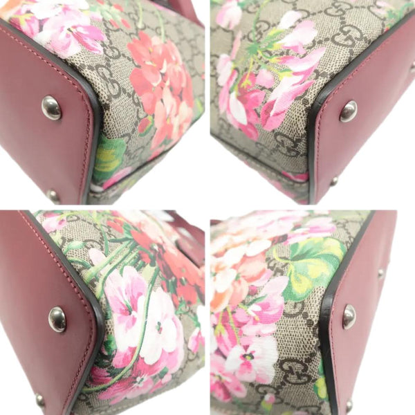 GUCCI Linea A Foldover GG Supreme Monogram Blooms Tote Bag Multicolor Dry Rose 429147