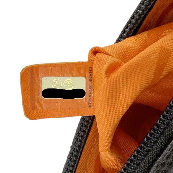 CHANEL Cambon Flat Calfskin Leather Messenger Bag Black