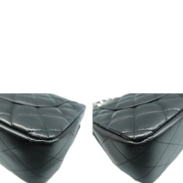 CHANEL Jumbo Classic Double Flap Quilted Leather Shoulder Bag Black