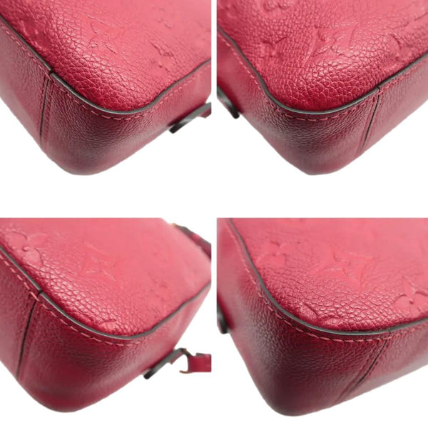 LOUIS VUITTON Saintonge Monogram Empreinte Leather Crossbody Bag Red