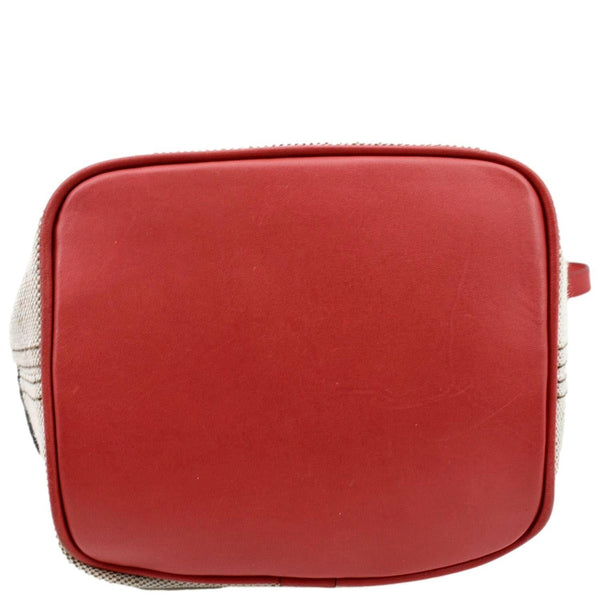 BURBERRY Susanna Check Canvas Bucket Shoulder Bag Red