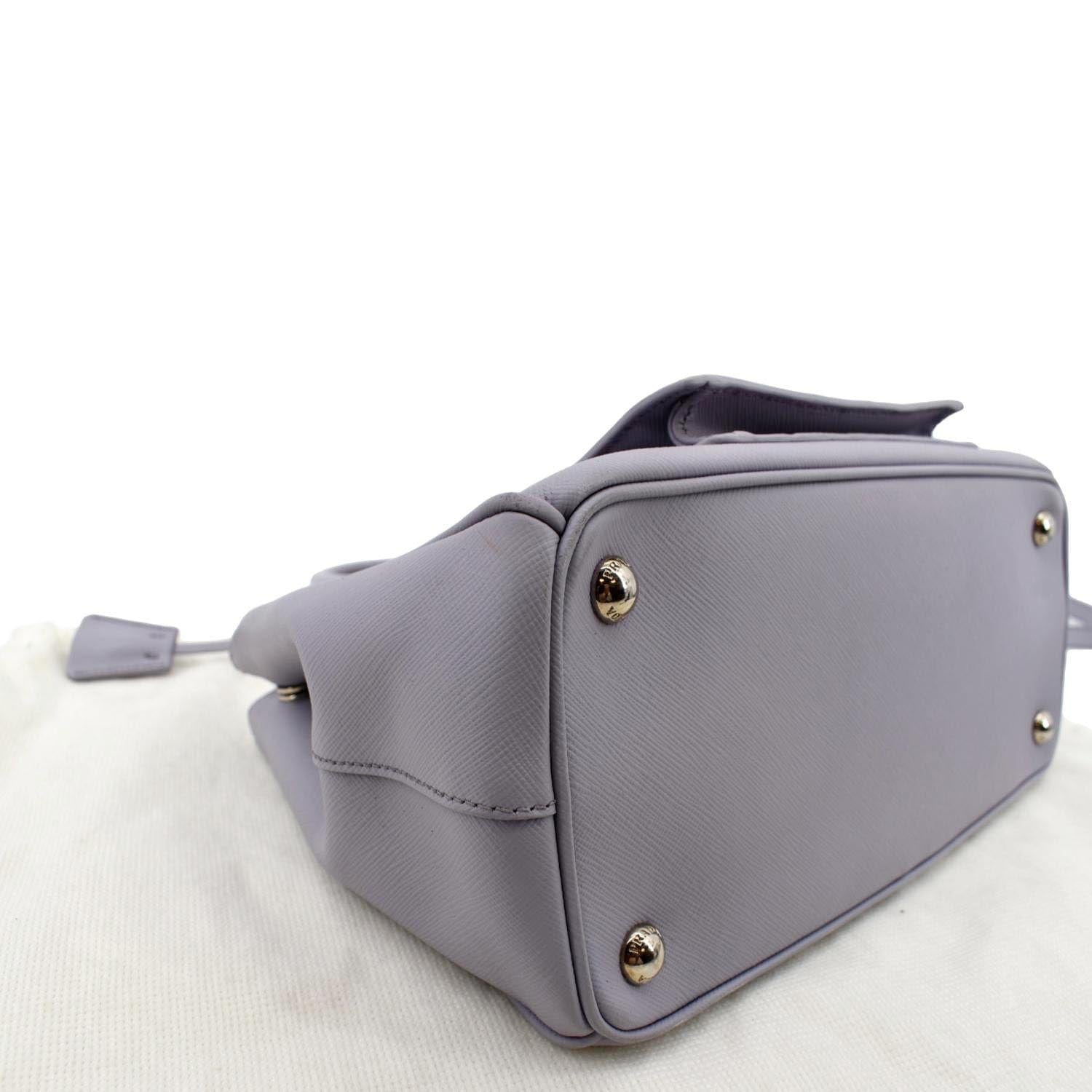Prada Double Zip Saffiano Leather Tote Shoulder Bag