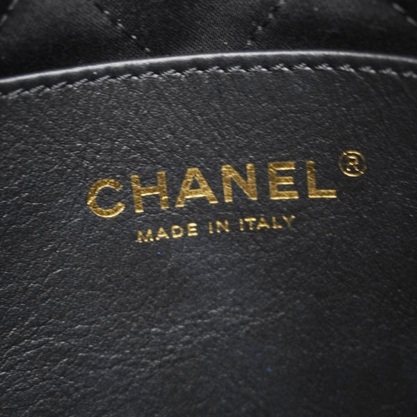 CHANEL 22 Mini Shiny Calfskin Leather Chain Crossbody Bag Black