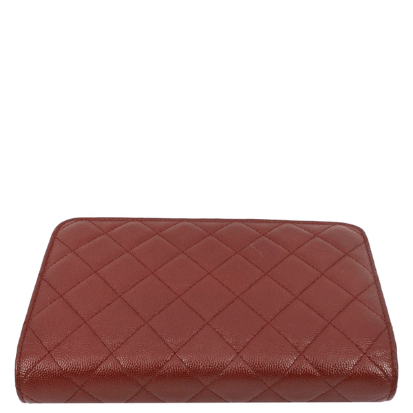 CHANEL Golden Class Quilted Caviar Leather Wallet on Chain Bag Maroon
