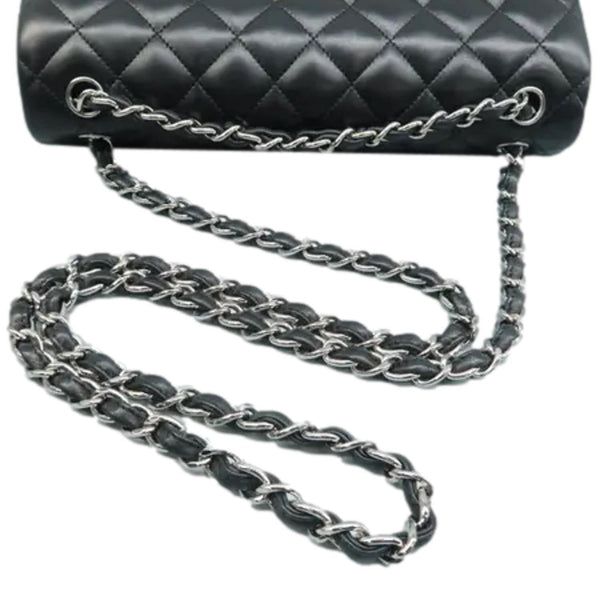 CHANEL Jumbo Classic Double Flap Quilted Leather Shoulder Bag Black