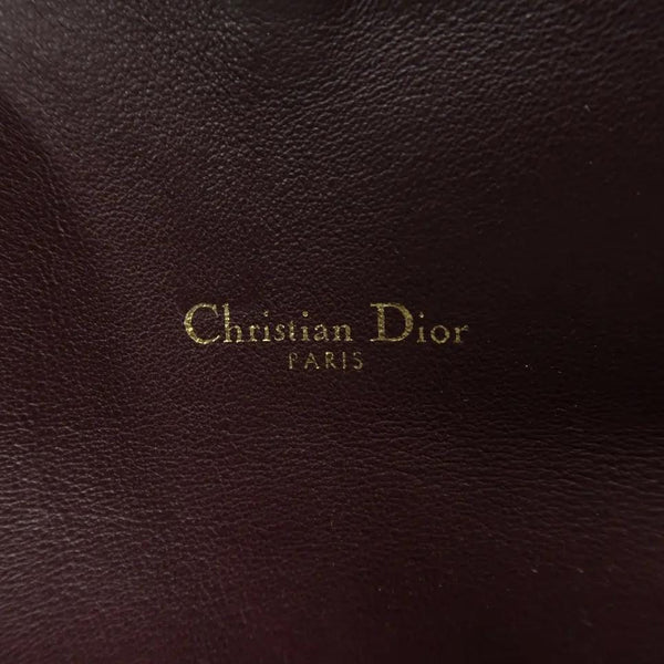 CHRISTIAN DIOR Black shoulder bag with gold chain & quilted texture