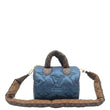 LOUIS VUITTON Speedy 25 Bandouliere Monogram Nylon Shoulder Bag Navy Blue