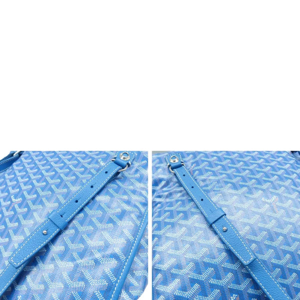 GOYARD Saint Leger Chevron Print Canvas Backpack Sky Blue