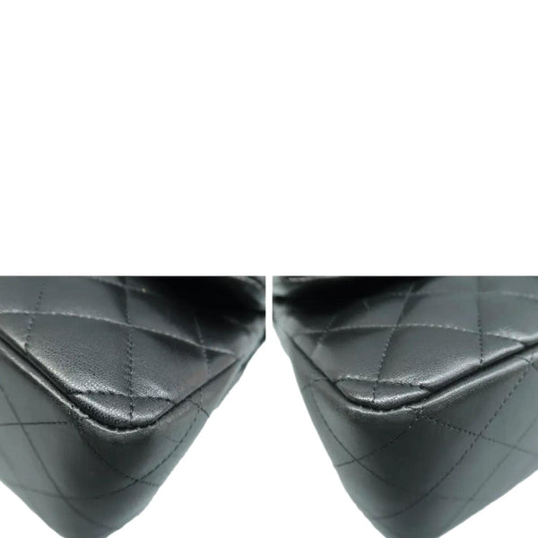CHANEL Jumbo Classic Double Flap Shoulder Bag Black corner look