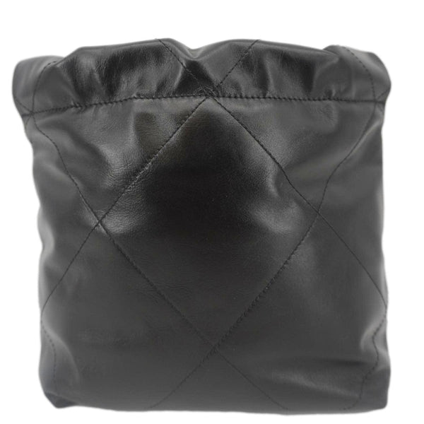 CHANEL 22 Mini Shiny Calfskin Leather Chain Crossbody Bag Black