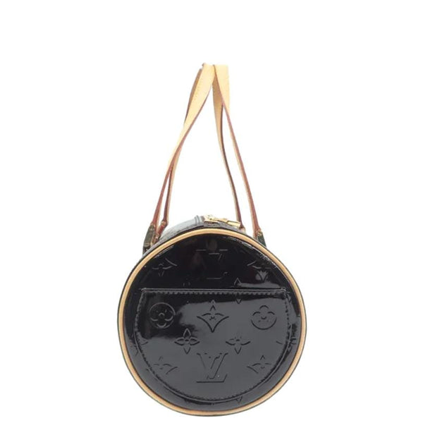 Louis Vuitton Papillon Monogram Patent Leather Shoulder Bag Burgundy