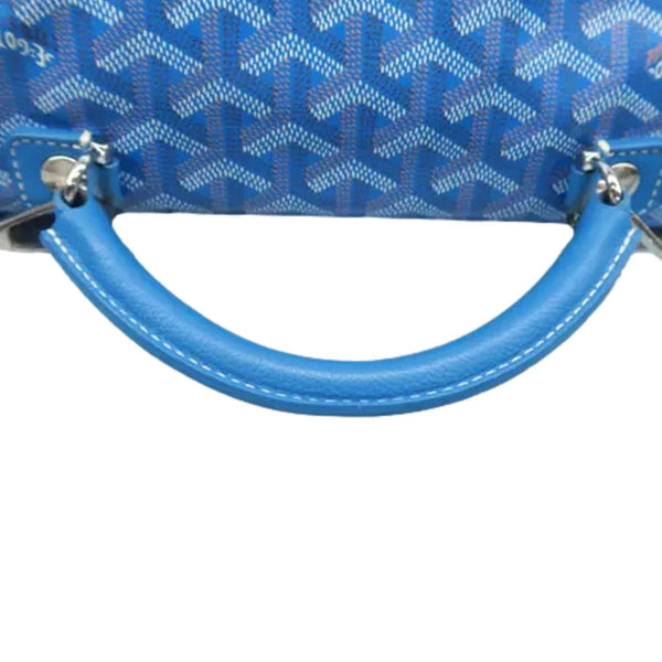 GOYARD Saint Leger Chevron Print Canvas Backpack Sky Blue