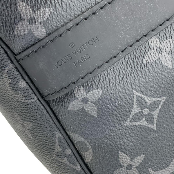 LOUIS VUITTON Keepall Bandouliere 55 Monogram Eclipse Travel Bag Black