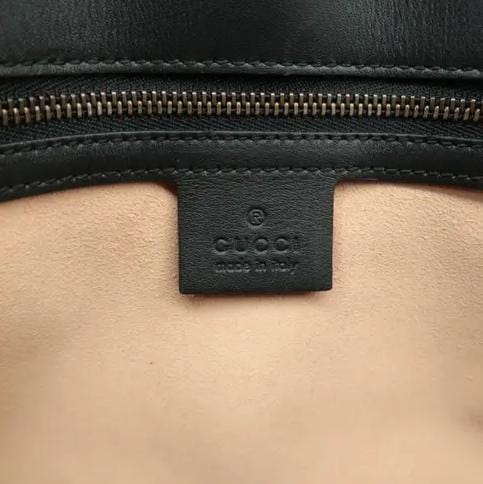GUCCI GG Marmont Leather Shoulder Bag Black 443497