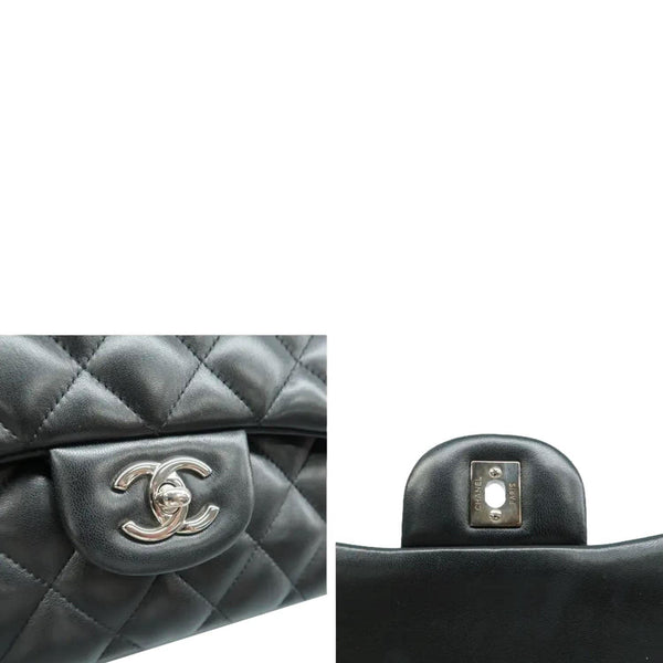 CHANEL Jumbo Classic Double Flap Quilted Leather Shoulder Bag Black
