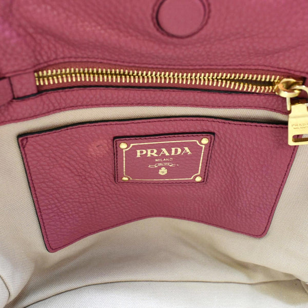 PRADA Vitello Daino Leather Shopper Tote Bag Pink