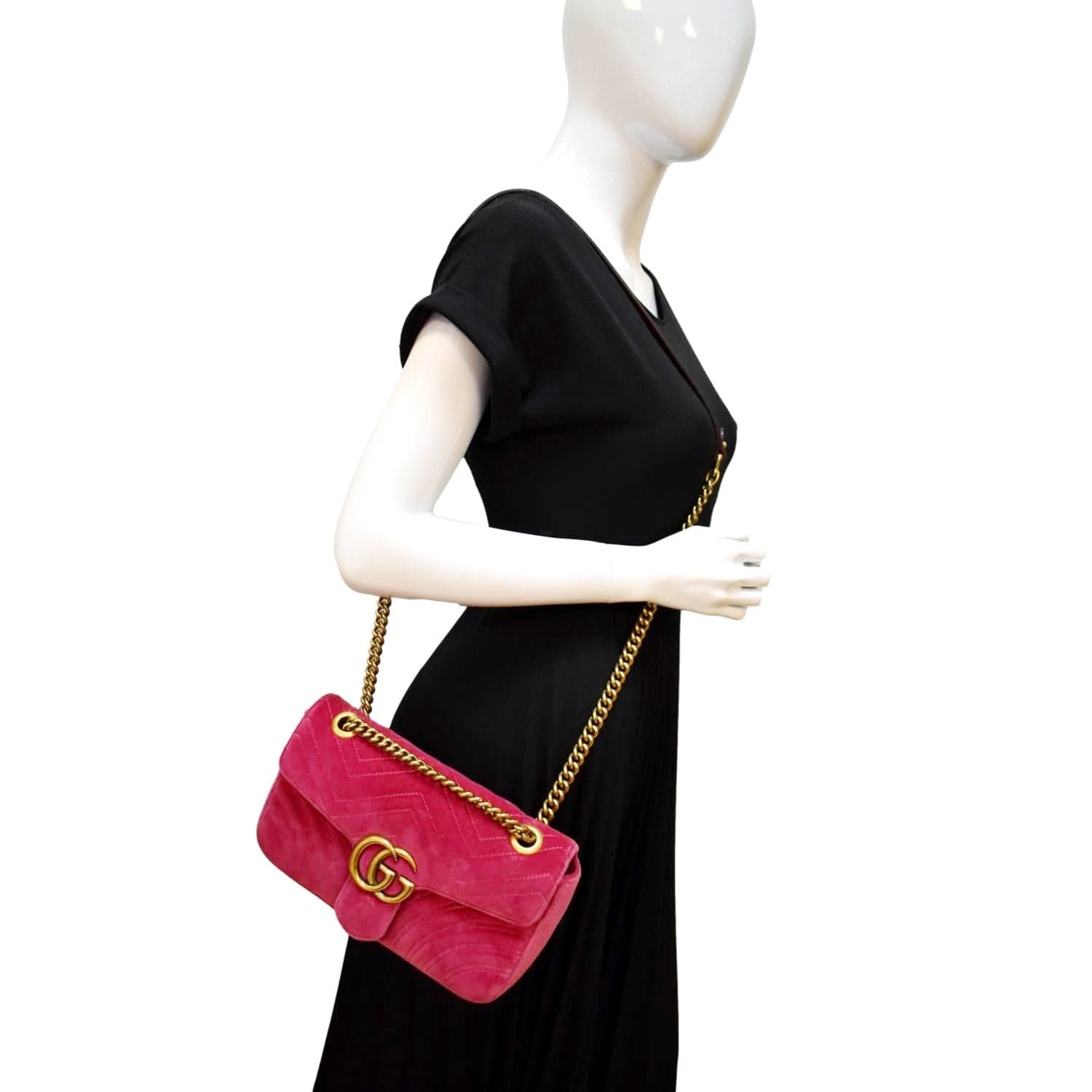 Gucci GG Marmont Mini Velvet Shoulder Bag