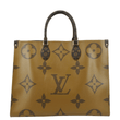 LOUIS VUITTON Onthego GM Giant Monogram Canvas Tote Shoulder Bag Brown