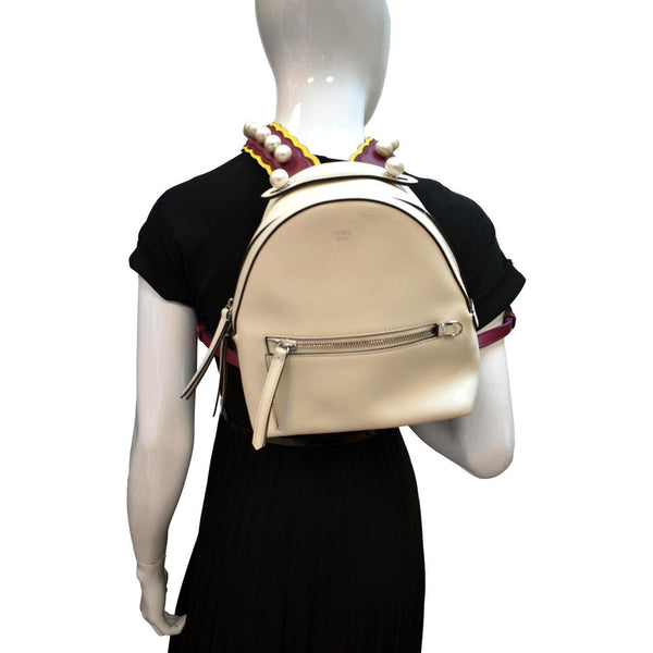 FENDI Leather Backpack Bag White