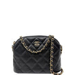 Chanel Caviar Dome Zip Clutch with Chain