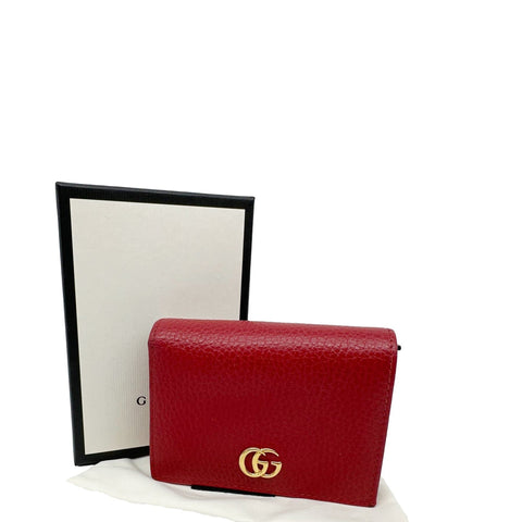 GUCCI GG Marmont Pebbled Leather Wallet