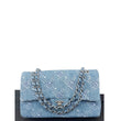 Chanel Denim Bleached Chain Double Flap Bag