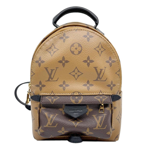 LOUIS VUITTON Palm Springs Mini Monogram Reverse Canvas Backpack Bag Brown
