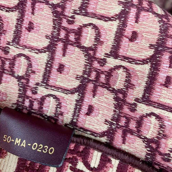 CHRISTIAN DIOR Book Large Oblique Embroidery Canvas Tote Bag Burgundy
