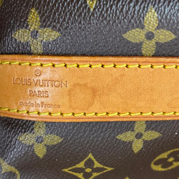 LOUIS VUITTON Keepall 60 Bandouliere Monogram Canvas Travel Bag Brown