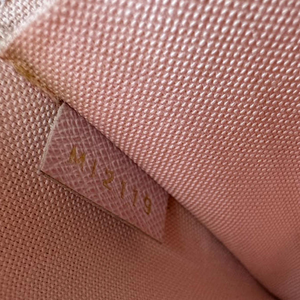 LOUIS VUITTON Felicie Pochette Damier Azur Crossbody Bag Rose Ballerine