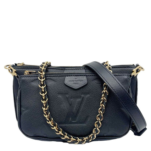 LOUIS VUITTON Multi Pochette Accessoires Monogram Empreinte Leather Crossbody Bag Black