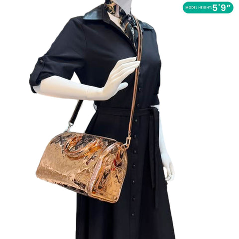 LOUIS VUITTON Speedy Bandouliere 25 Monogram Miroir Leather Shoulder Bag Copper