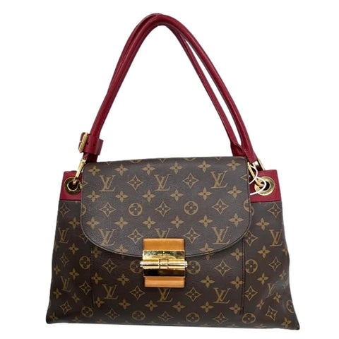 LOUIS VUITTON Olympe Monogram Canvas Satchel Shoulder Bag Bordeaux