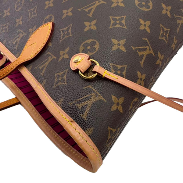 LOUIS VUITTON Neverfull MM Monogram Canvas Tote Bag Brown