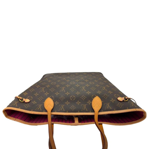 LOUIS VUITTON Neverfull MM Monogram Canvas Tote Bag Brown