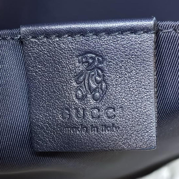 GUCCI Children's School GG Supreme Canvas Briefcase Backpack Navy Blue 271102