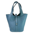 HERMES Picotin Lock 18 Taurillon Clemence Leather Hobo Bag Blue