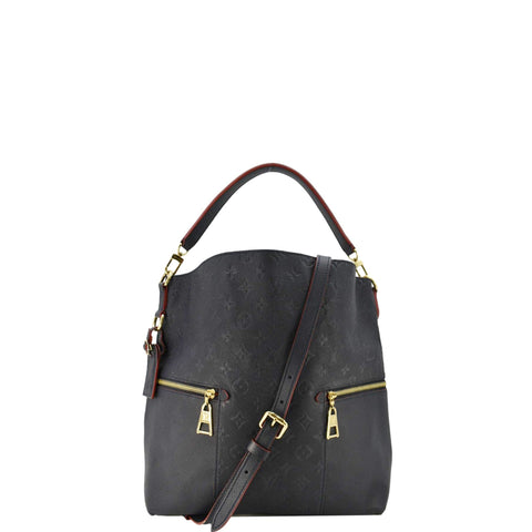 LOUIS VUITTON Melie Empreinte Leather Hobo Shoulder Bag Navy Blue