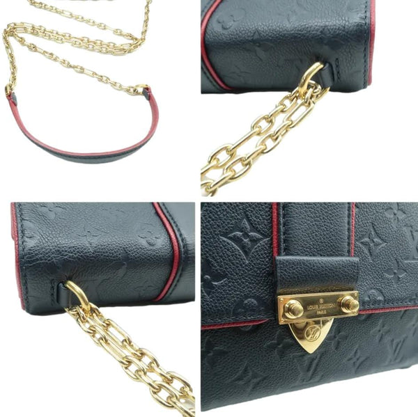 LOUIS VUITTON Saint Sulpice PM Empreinte Leather Crossbody Bag Navy Blue