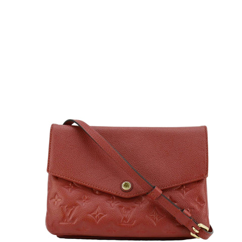 LOUIS VUITTON Twice Pochette Monogram Empreinte Crossbody Bag Red