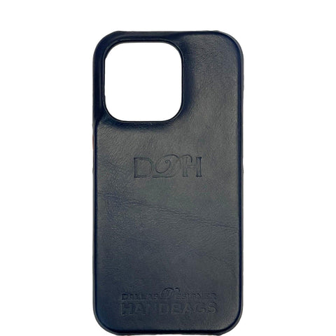 Dallas Designer Handbags Leather iPhone 15 Pro Max MagSafe Phone Case Navy Blue